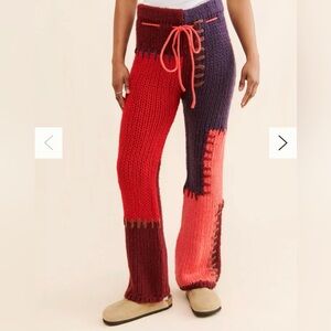 SAACHI Colorblock Patchwork Knit Pants